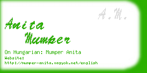 anita mumper business card